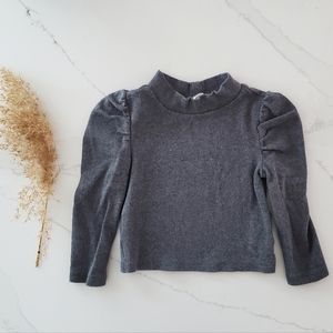 18-24M BabyGap cotton ribbed faux-neck puff shoulder long-sleeve shirt